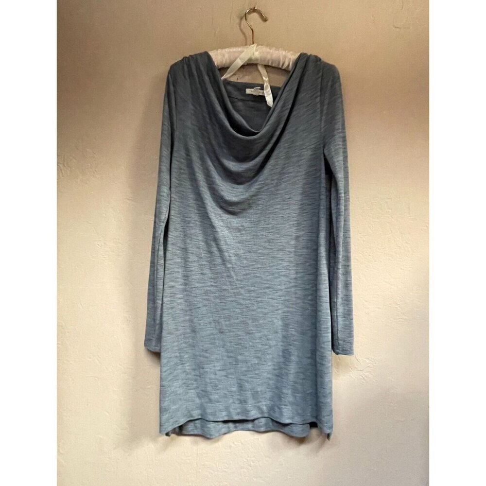 Anthropologie Pure + Good Womens Medium Cowl Neck Jersey Knit Tunic Top Gray